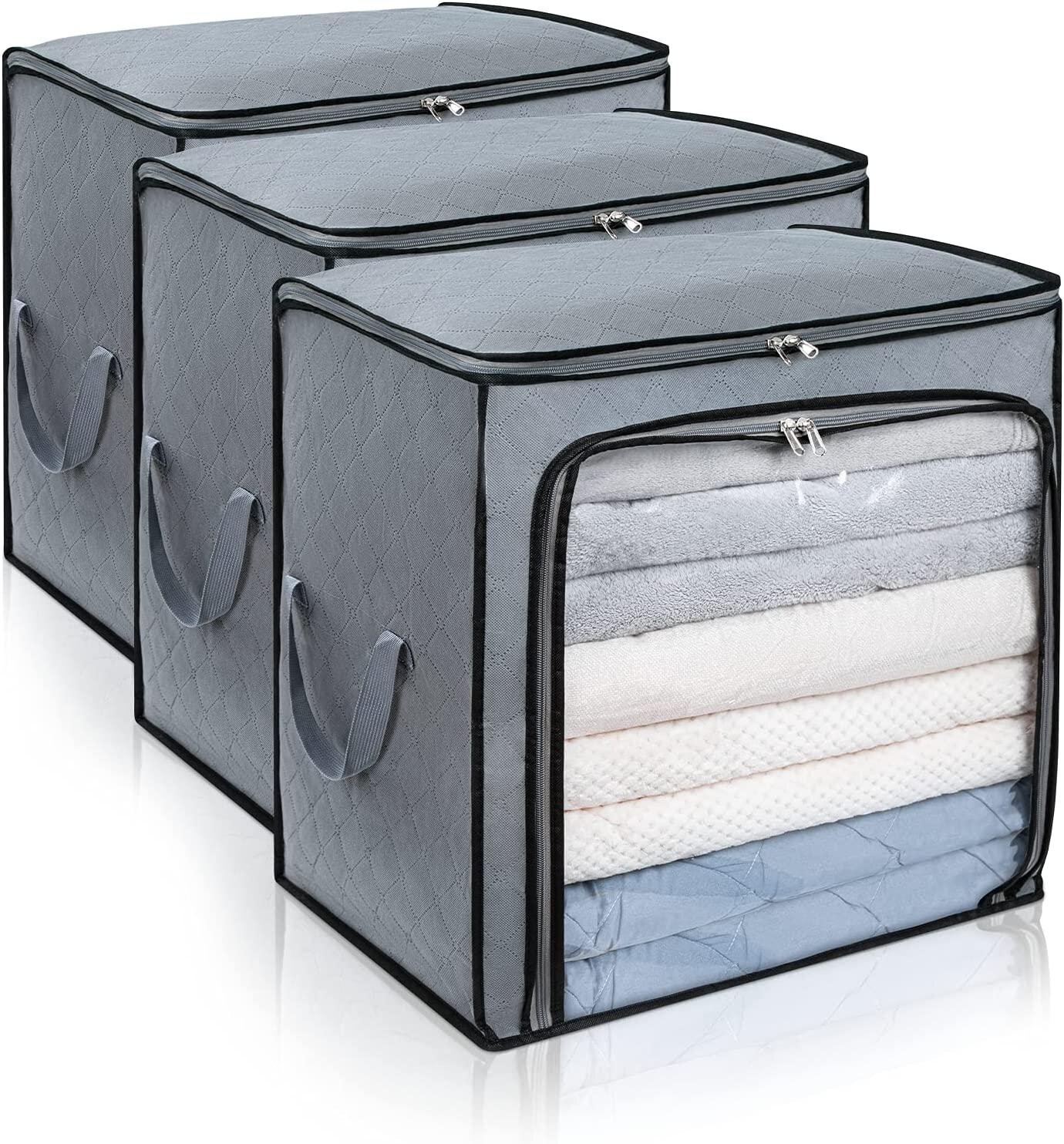 Quilt Zipper   Bag   Blanket Clothes    Storage Foldable  Closet  Box Organizer