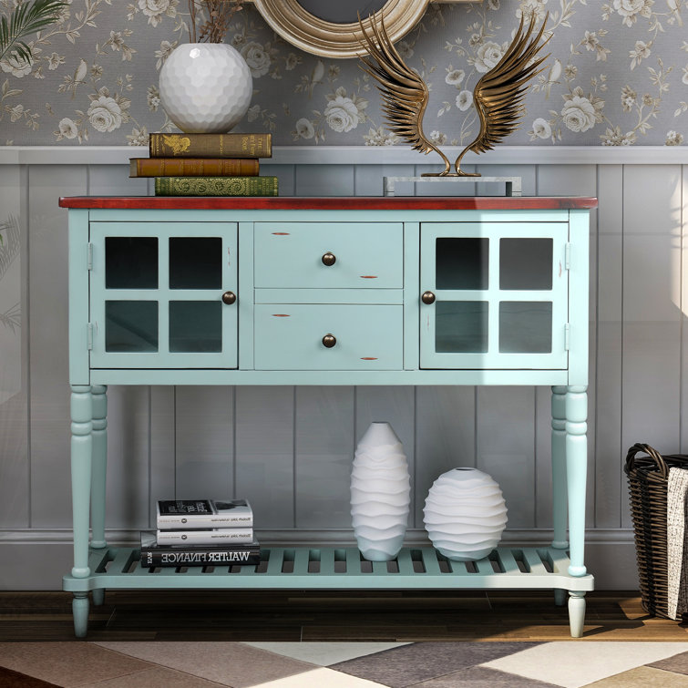 Barkell 42'' Wide 2 Drawer Acacia Solid Wood Server