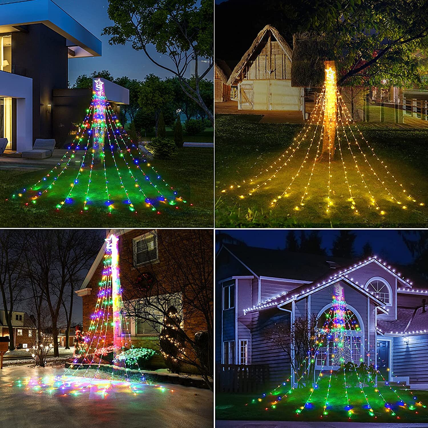 320 LED Fairy String Net Lights Waterproof Garden Party Outdoor Holiday Lighting 
