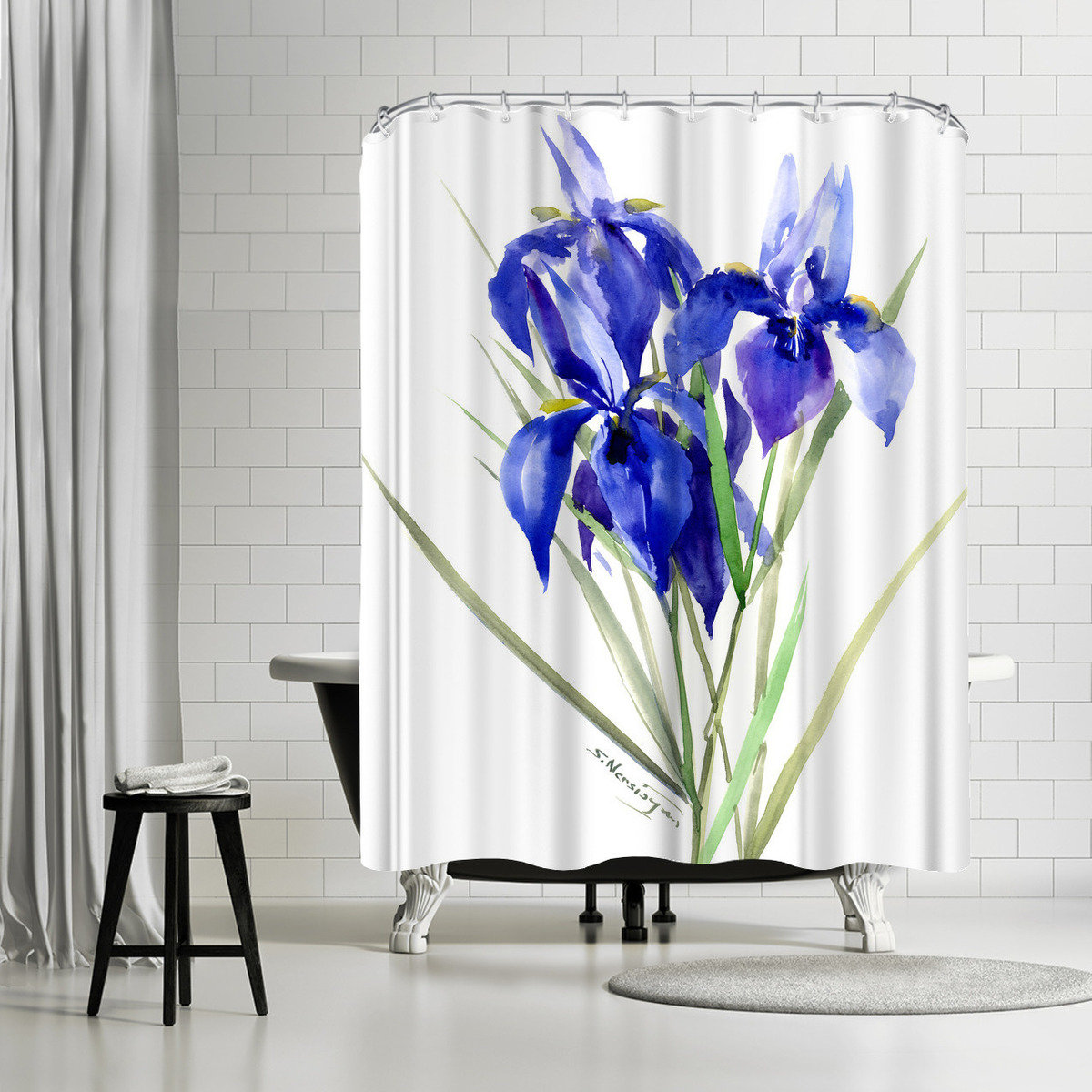 East Urban Home Suren Nersisyan Iris Flowers 3 Single Shower Curtain Wayfair