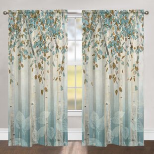 Birch Tree Curtains Late Summer Foliage Window Drapes 2 Panel Set 108x96 Inches 