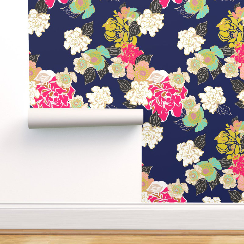 Bay Isle Home Cozart Vibrant Floral Removable Peel And Stick