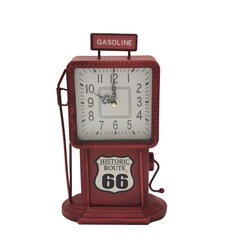 Route 66 Home Decorations - Gasoline Route 66 Table Clock