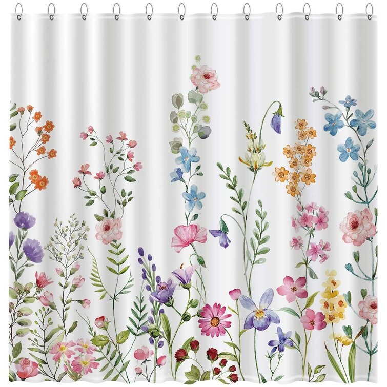 KXMDXA Watercolor Floral Bouquet Flowers Leaves Seemed Ombre Shower Curtain 60 x 72 inch
