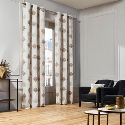 Duomo Damask Grommet Single Curtain Panel Madura Curtain Color