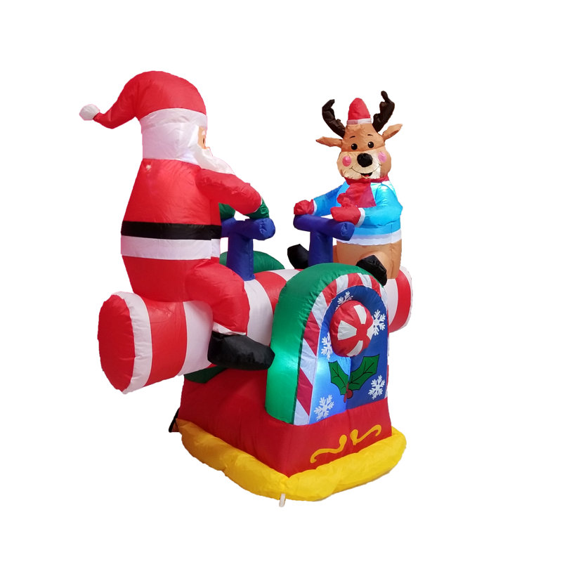 The Holiday Aisle Christmas Inflatables Animated Santa Reindeer