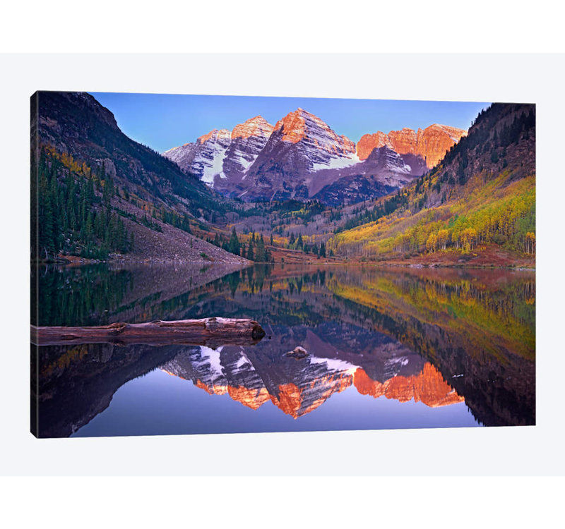Maroon Bells Reflected In Maroon Bells Lake Snowmass Wilderness White River National Forest Colorado Photographic Print On Canvas