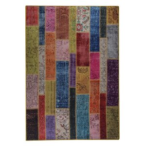 Adna Hand woven Pink/Green/Blue Area Rug