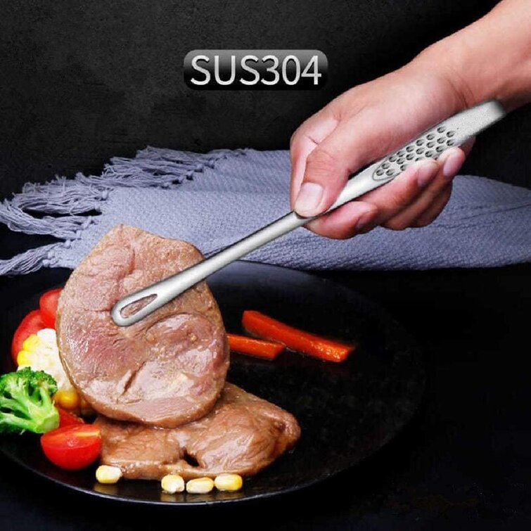 Kitchen Tongs 9.4 inch Stainless Steel Cooking Tongs Best for Grilling and Cooking Salad Fish Thick Steak Stainless Steel Kitchen Tongs