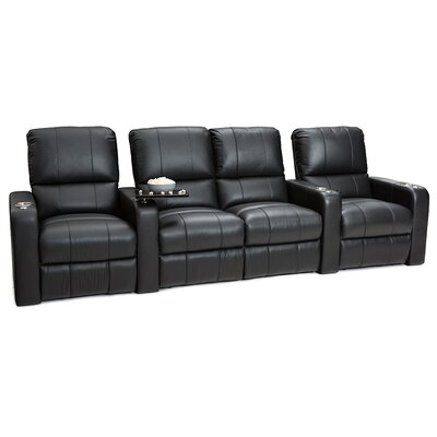 Leather Home Theater Row Seating Row Of 4 With Middle Loveseat