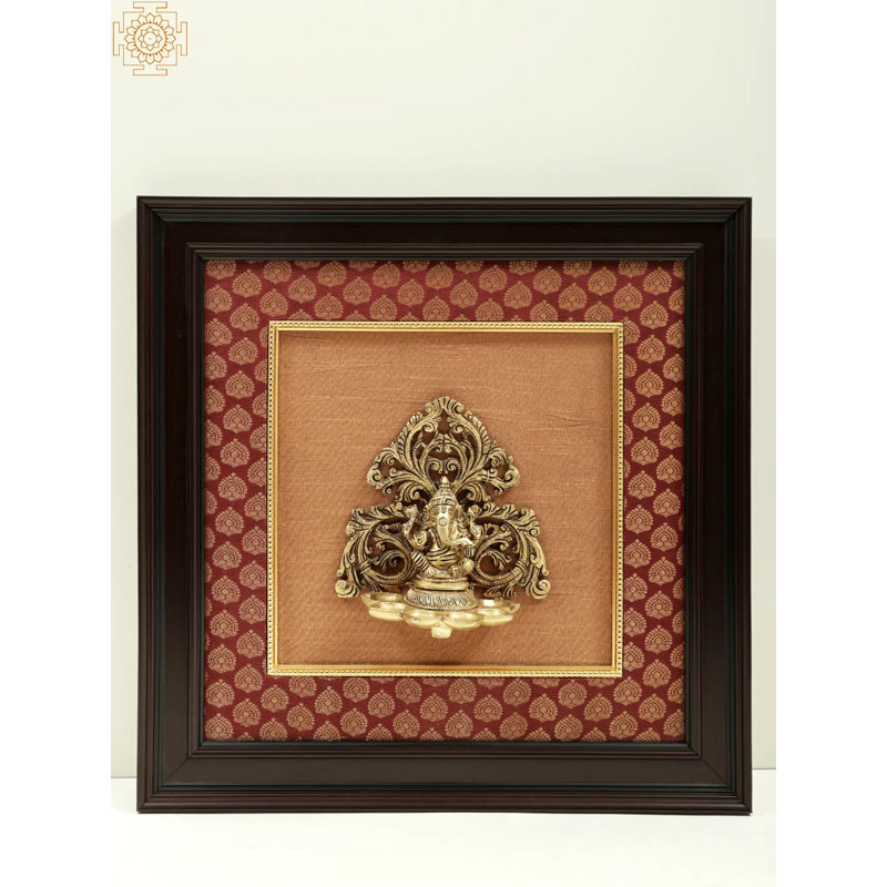Framed Ganesha Wicks Wall Hanging - Hindu Wall Decorations