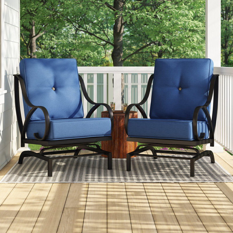 Alcott Hill Reid Outdoor Rocking Motion Patio Chair With Cushions Reviews Wayfair