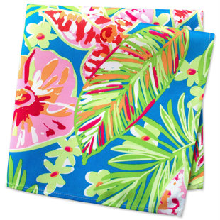 Set of 4 Elrene Marco Island Tropical Flamingo Pineapple Fabric Napkins Set of 4 Elrene Marco Island Tropical Flamingo Pineapple Fabric Napkins