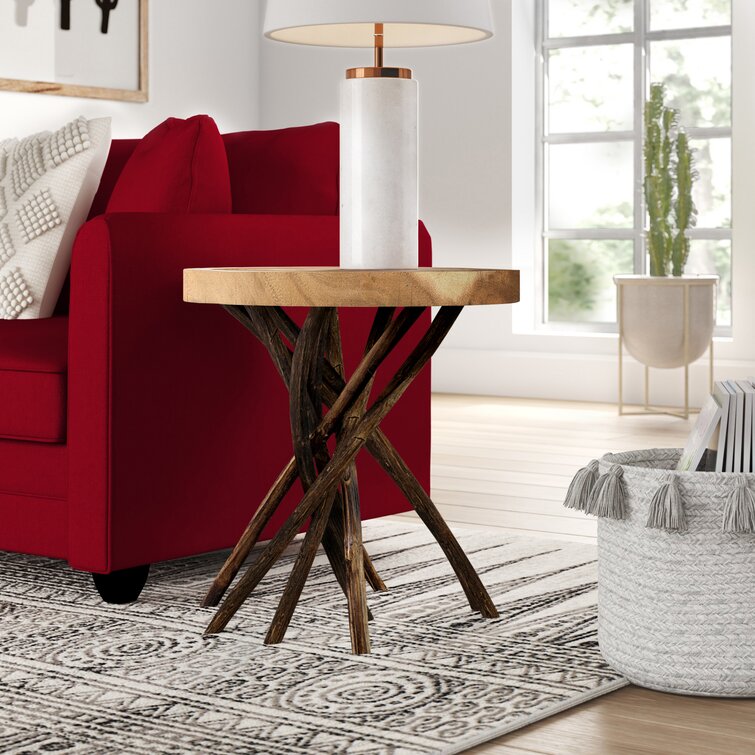 reclaimed wood stump side table