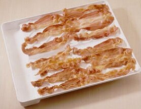 2 x Microwave It Plastic Microwave Bacon Rack Bacon Crisper Defrosting Tray