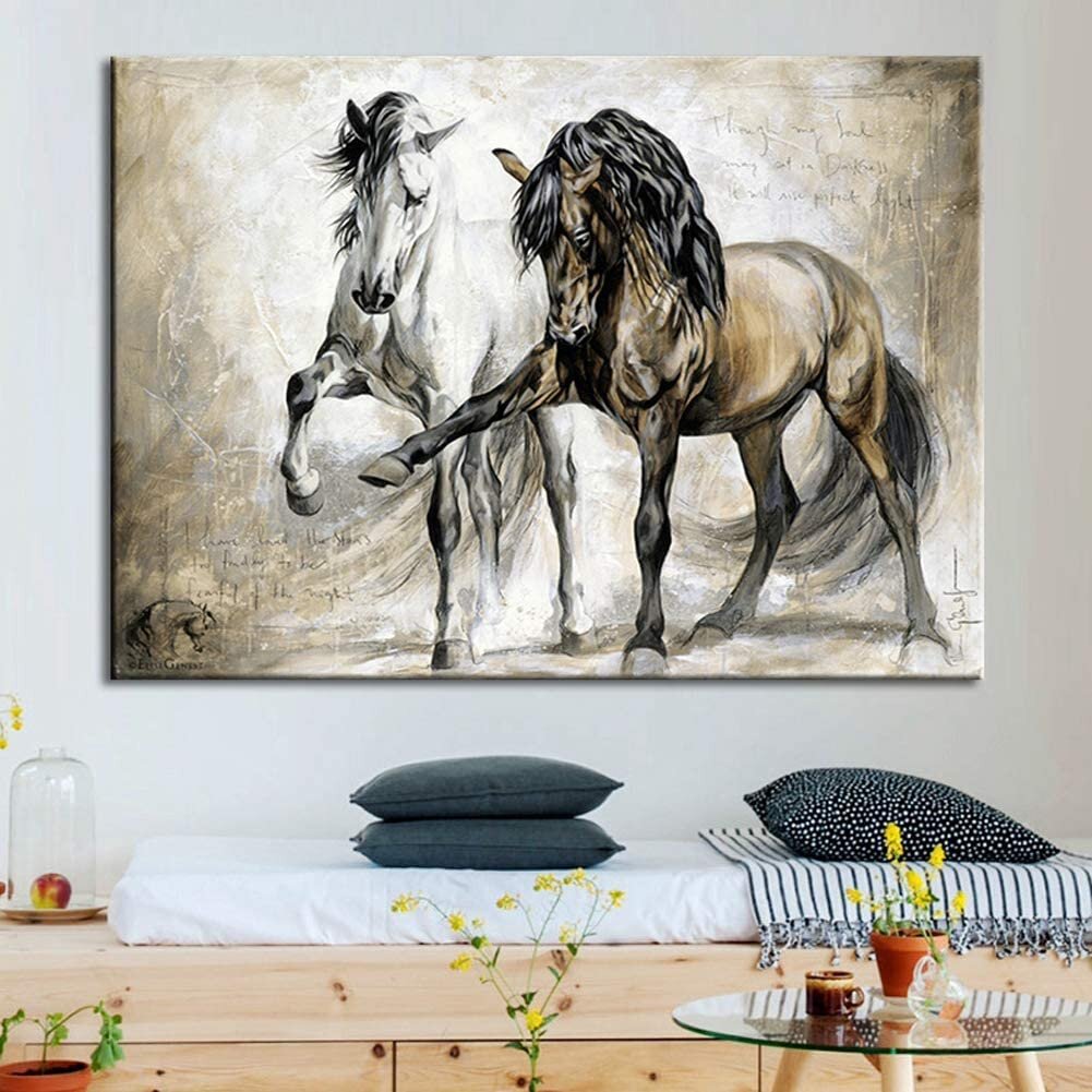 Amazing three horses running Canvas Print Home Decor Wall Art choose your size 