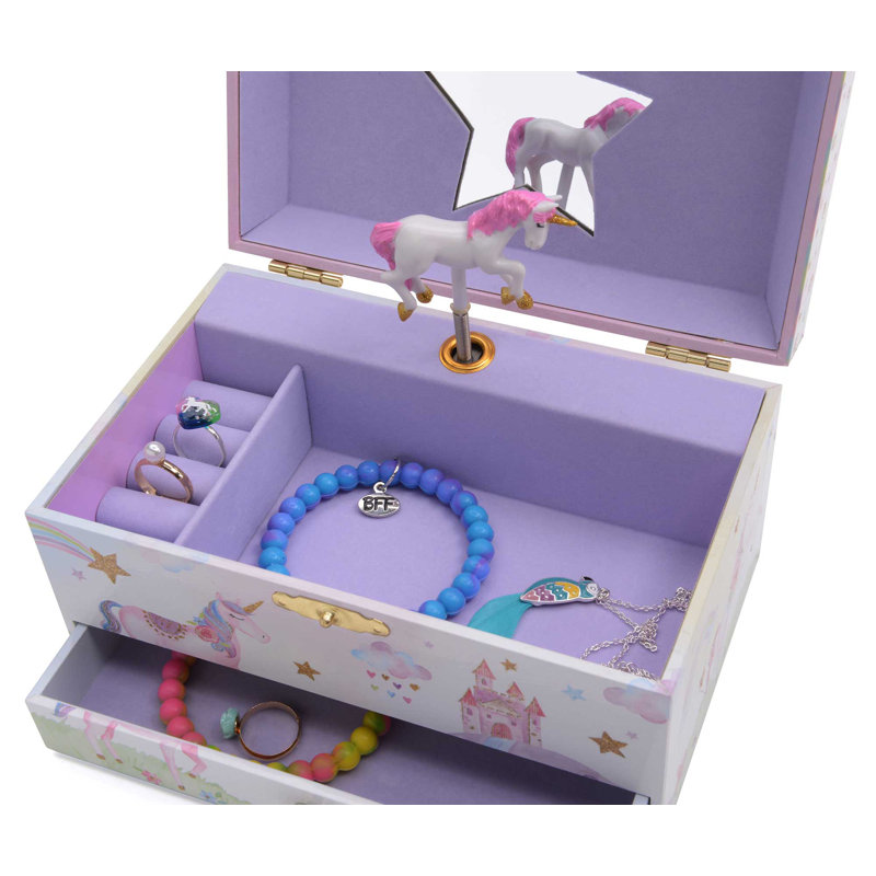 Harriet Bee Rainbow Glitter Unicorn Musical Jewelry Box Reviews Wayfair