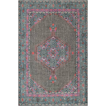 Gordan Oriental Handmade Tufted Wool Navy Medium Gray Area Rug Allmodern