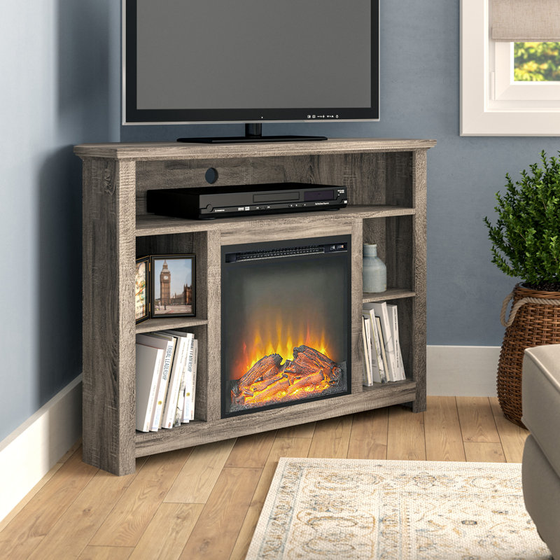 Beachcrest Home Sunbury Tv Stand For Tvs Up To 50 With Electric Fireplace Included Reviews Wayfair