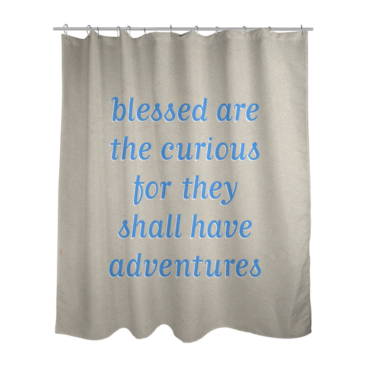 East Urban Home Handwritten Curiosity Inspirational Quote Shower Curtain Set Wayfair