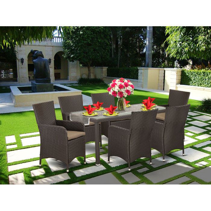 Toscano Outside Patio 7 Piece Dining Set With Cushions Toscano Outside Patio 7 Piece Dining Set With Cushions