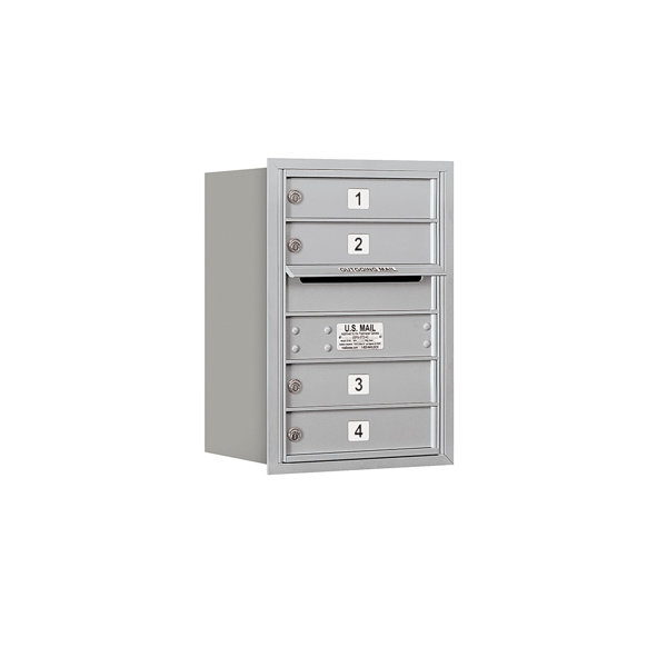 Salsbury Industries Recessed Usps 5 Door Rear Load 4c Horizontal Multi Unit Mailbox With 1 Parcel Locker Wayfair
