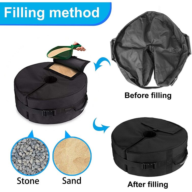 Heavy Duty 18" Round Sand Weight Bag Base for Patio Umbrella or Flagpole Outdoor