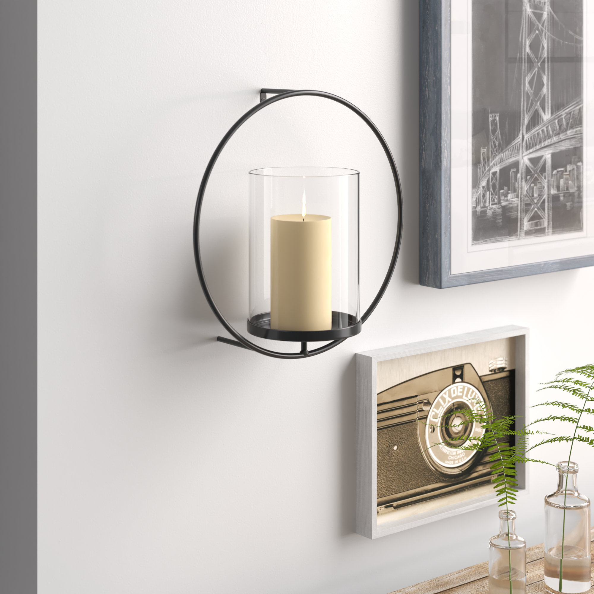 Steelside™ 15" Wall Sconce Holder & Reviews Wayfair