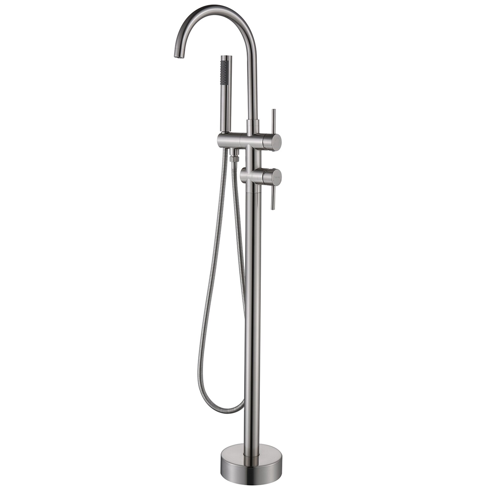 Free Standing Claw-foot Bathtub Faucet Floor Mounted Tub Filler Handheld Shower 