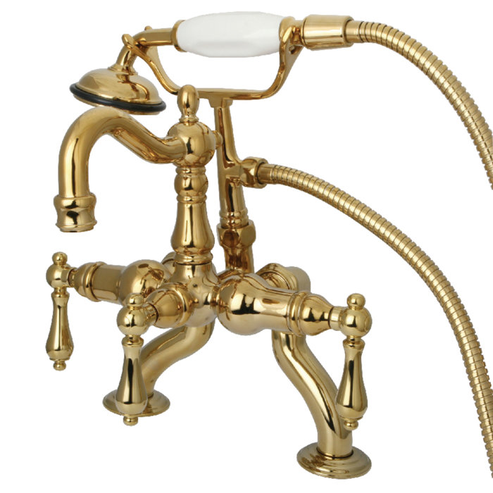 Kingston Brass Vintage Triple Handle Deck Mounted Clawfoot Tub