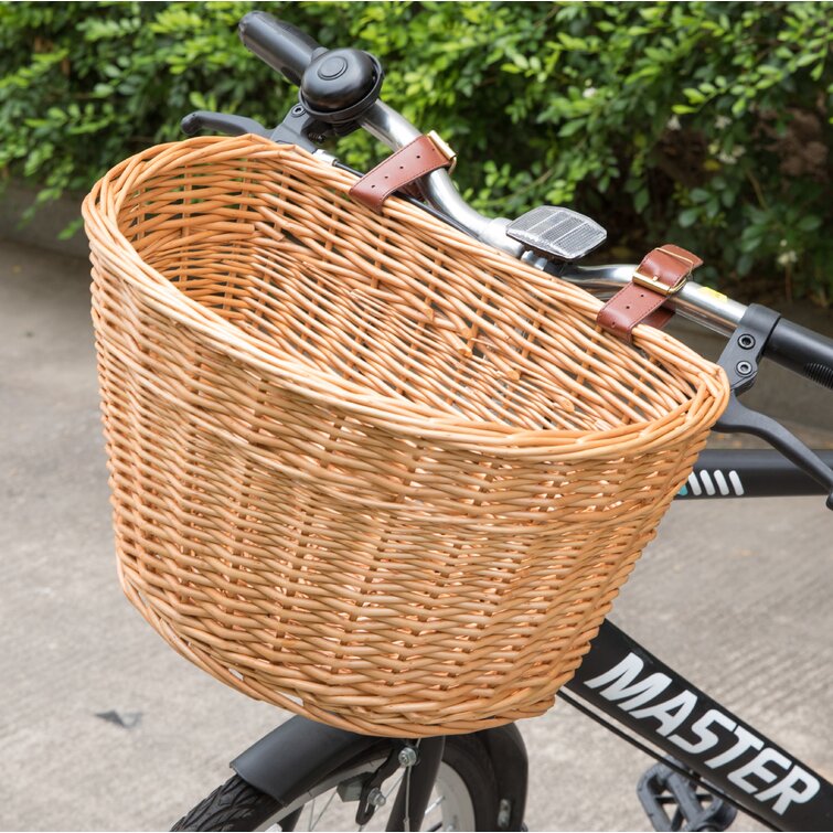 wicker basket with lid for bike