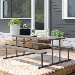 Umbrella Hole Patio Tables You Ll Love Wayfair Adam Folding Plastic Resin Picnic Table