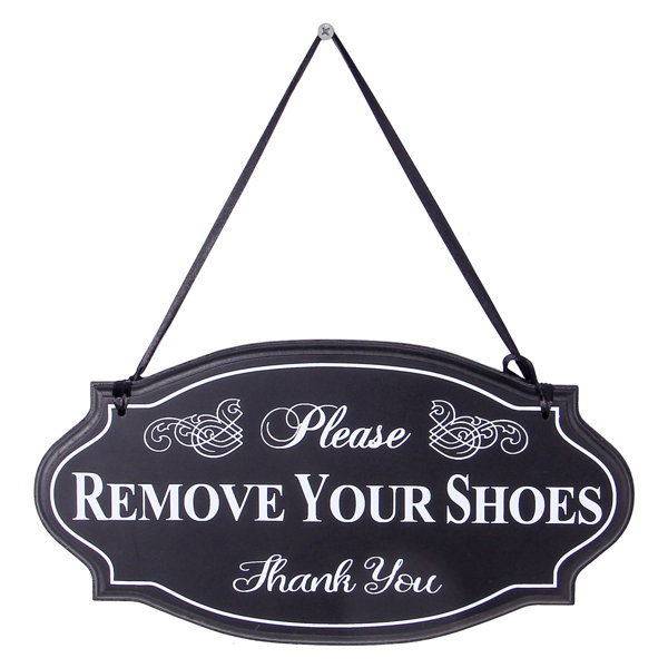 Please Remove Your Shoes 10" x 5" Wood Plaque Sign Humor Funny Home Wall Decor 