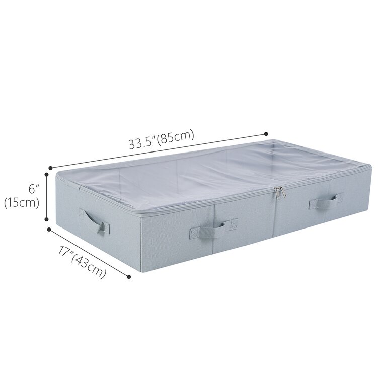 Soft Underbed Storage Containers with 4 Handles & Transparent Lid for Easy find,Durable Material Foldable