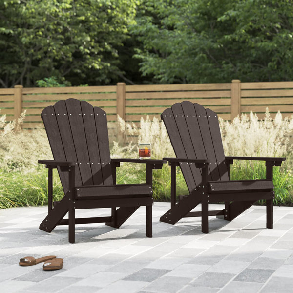 Set of 2 Great Deal Furniture Terry Outdoor Adirondack Chair Cushion Grey 