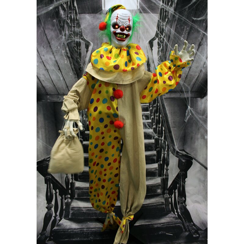 The Holiday Aisle Life Size Animatronic Clown Figurine Wayfair