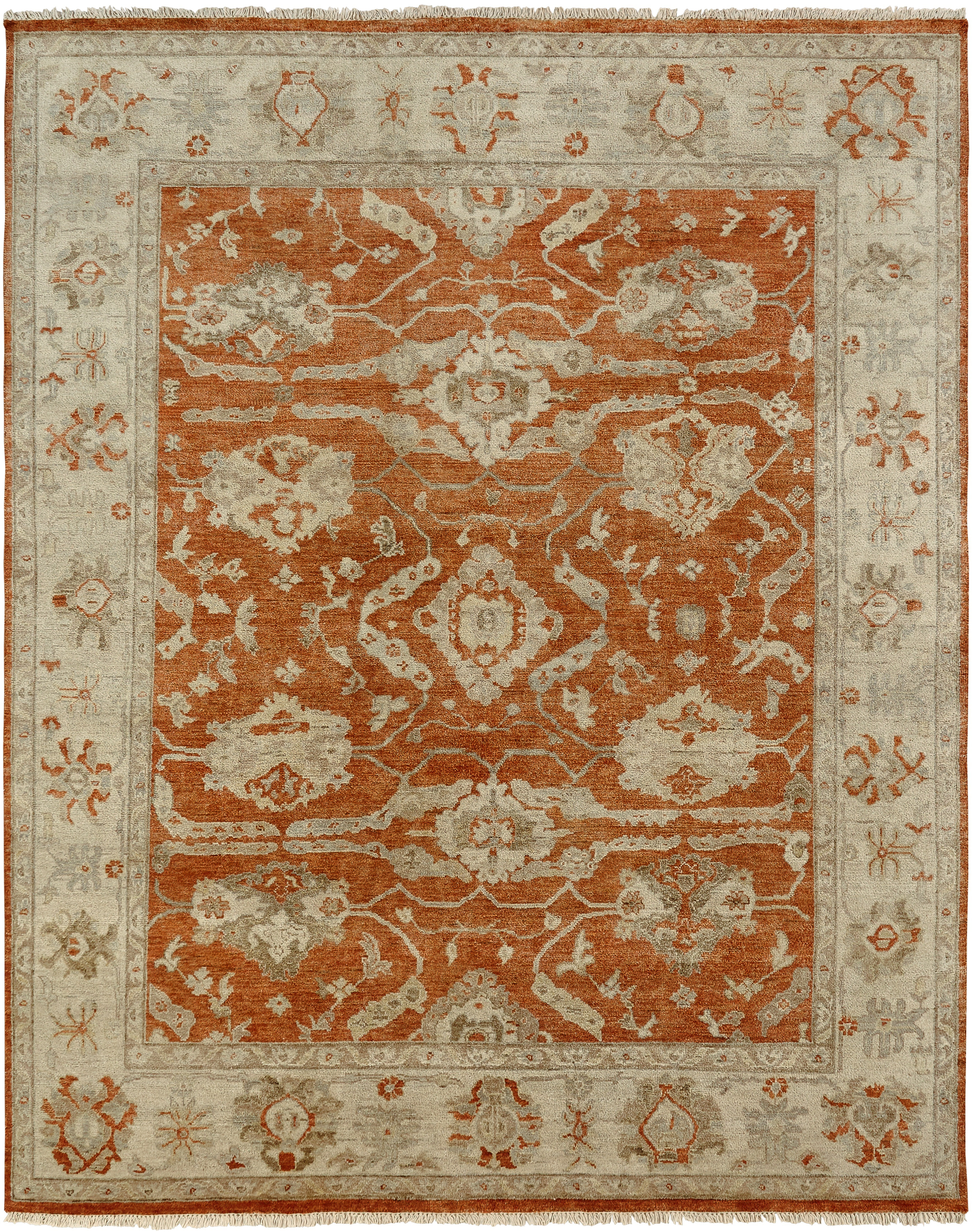 Canora Grey Prange Hand Knotted Wool Rust Rug Wayfair