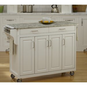 Create-a-Cart Kitchen Island with Concrete Top
