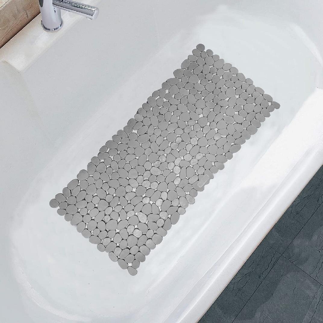 Bathtub Shower Mat Non-Slip with Suction Cups Multifunctional Pebble Design 