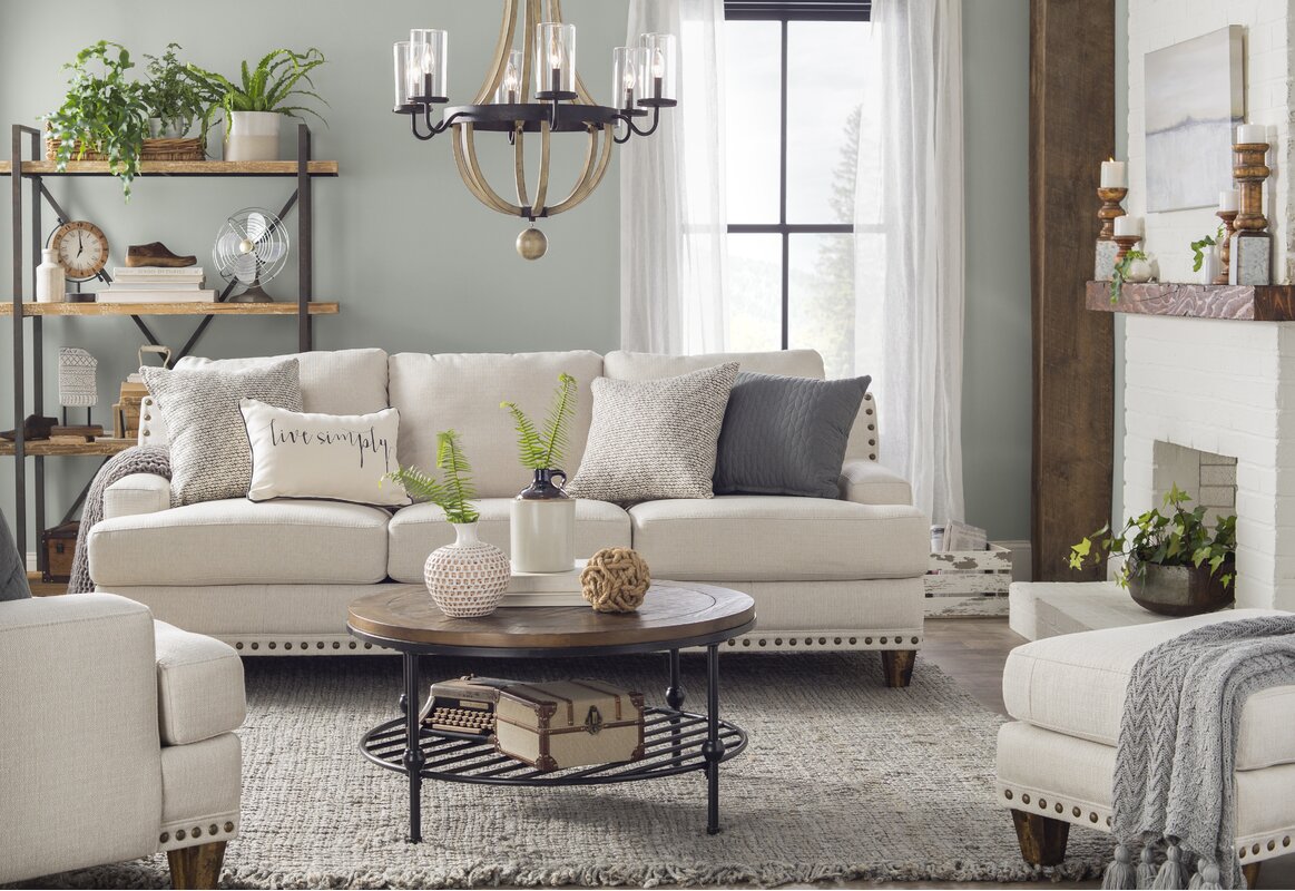 Modern Farmhouse Living Room Design Photo by Joss & Main | Wayfair