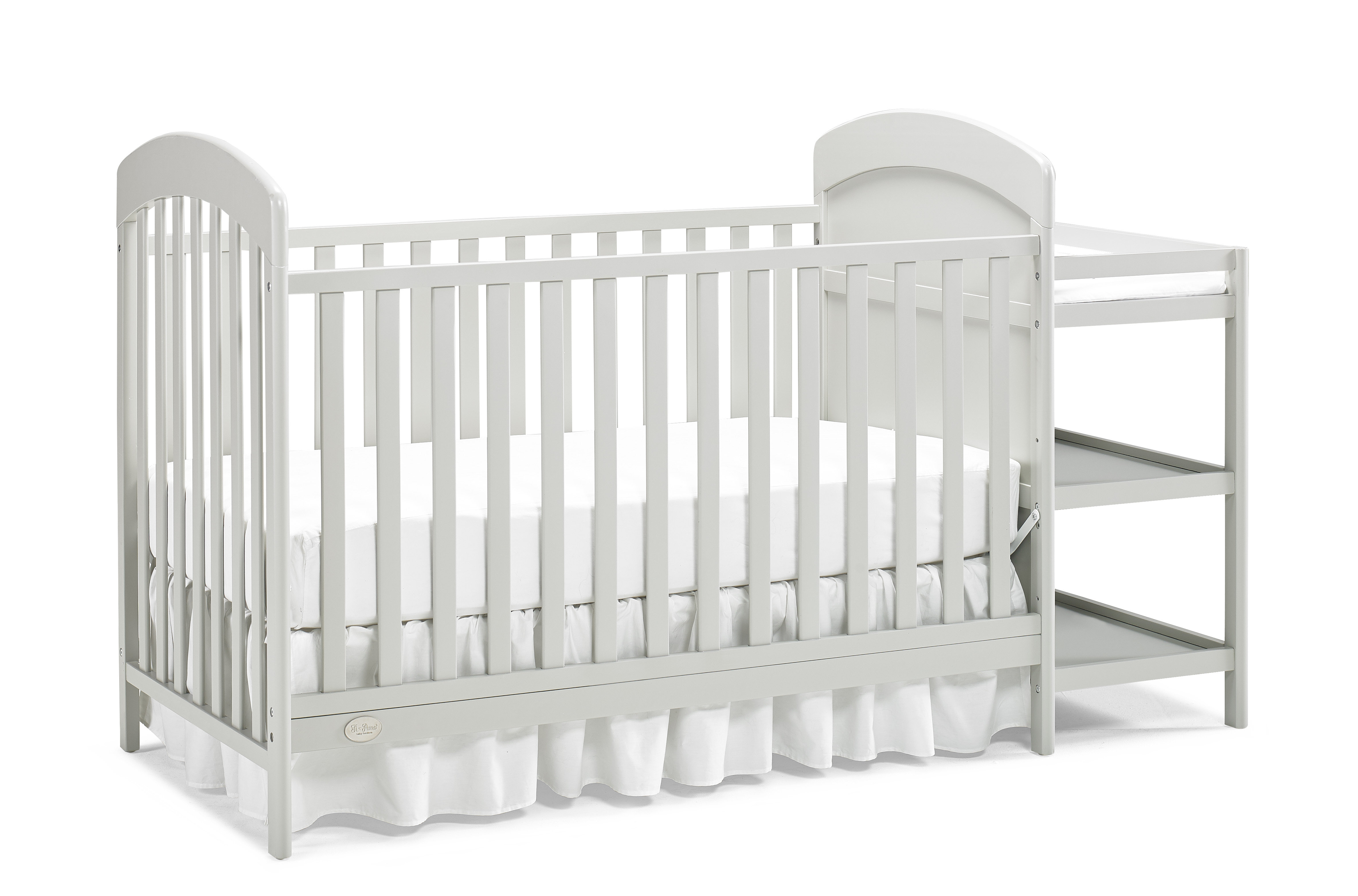 crib with shelves