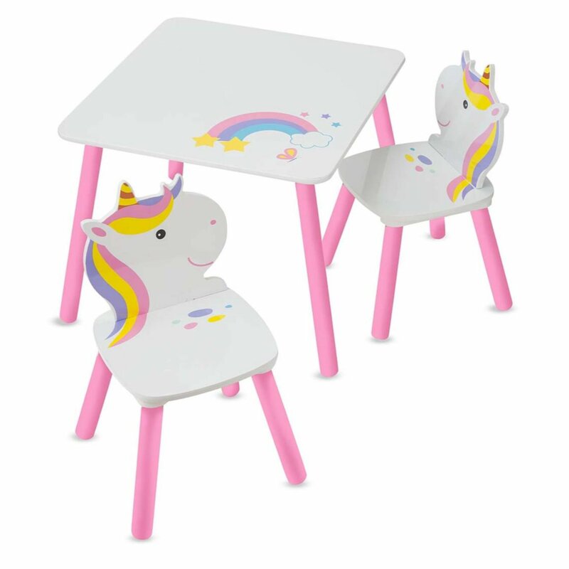 unicorn childrens table and chairs