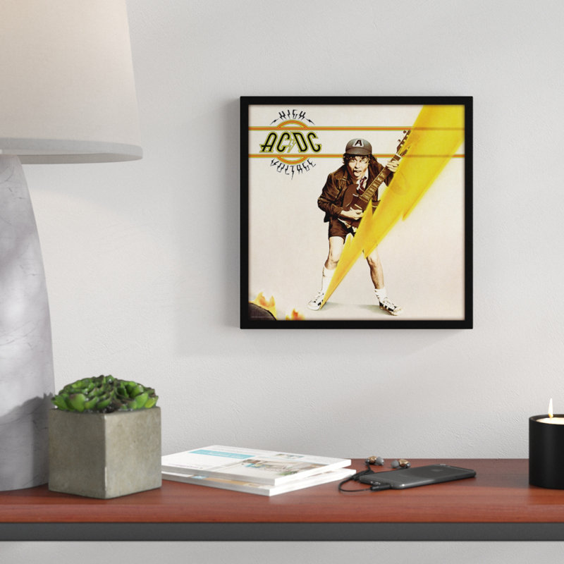 East Urban Home Acdc High Voltage Album Cover Framed Wall Art Wayfair Co Uk