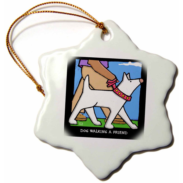 dog walker ornament