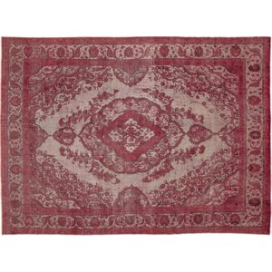 One-of-a-Kind Distressed Mahnaz Hand-Knotted Rose Area Rug