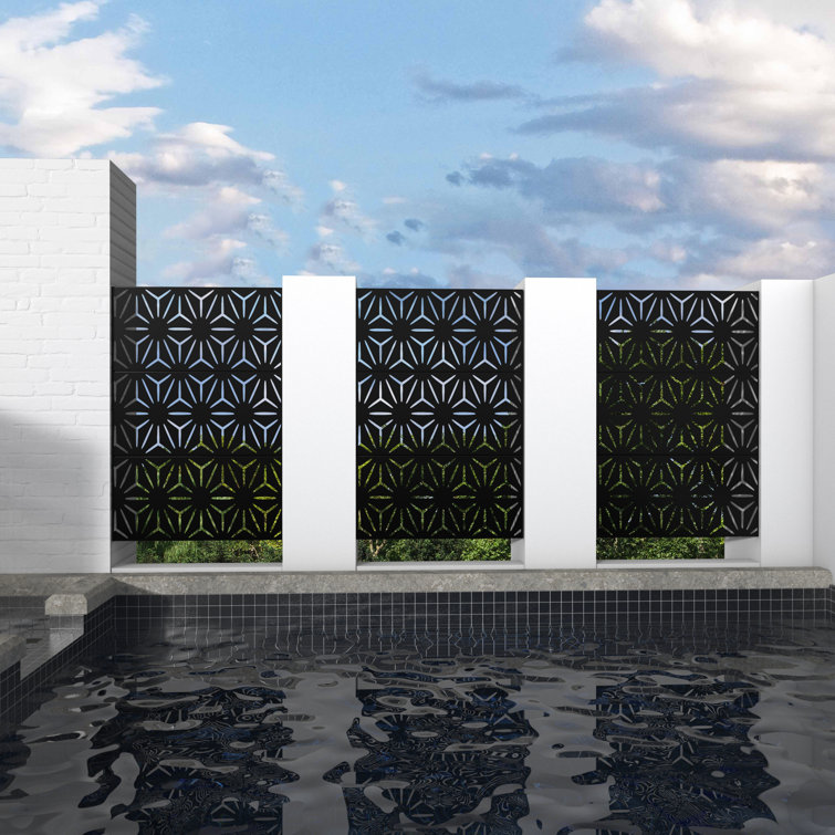 Fency 6 33 Ft H X 3 93 Ft W Laser Cut Metal Privacy Screen Reviews Wayfair