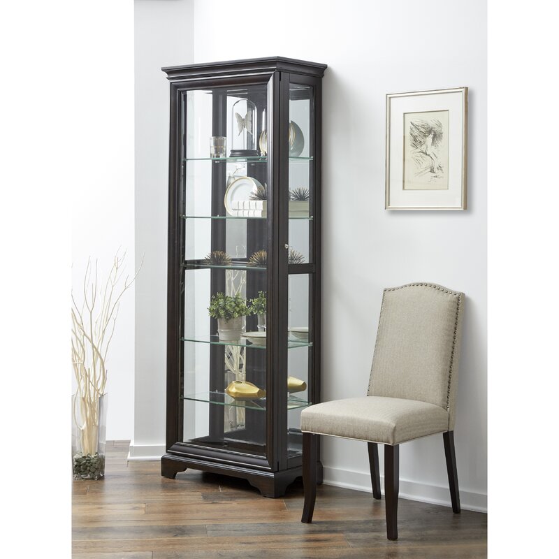 Alcott Hill Moore Lighted Curio Cabinet Reviews Wayfair