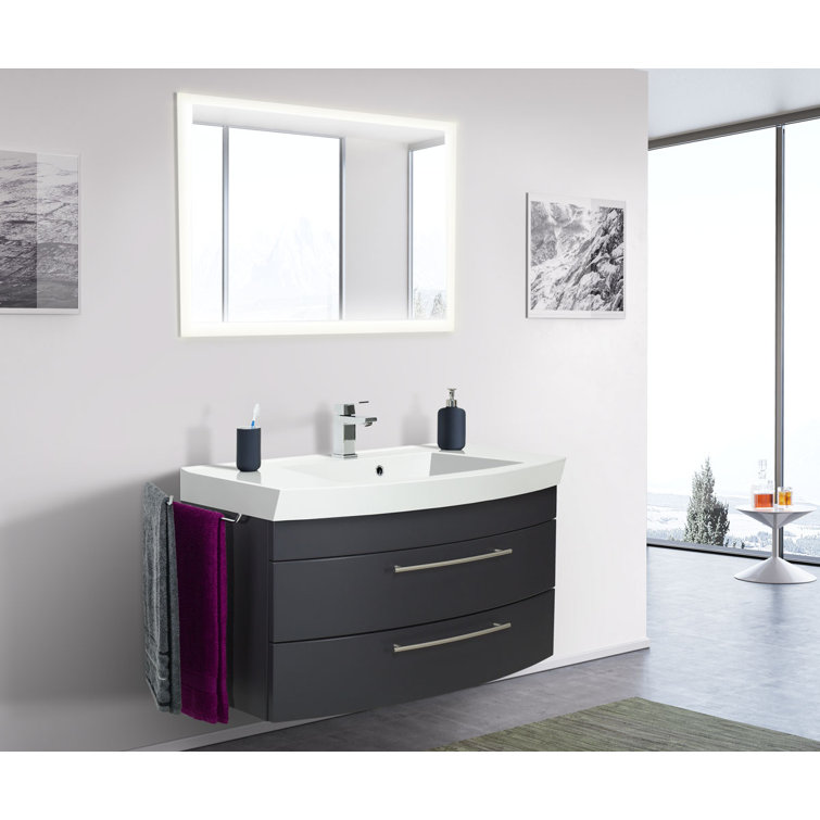 ebern designs holli 1005mm bathroom furniture suite with led mirror wayfair co uk