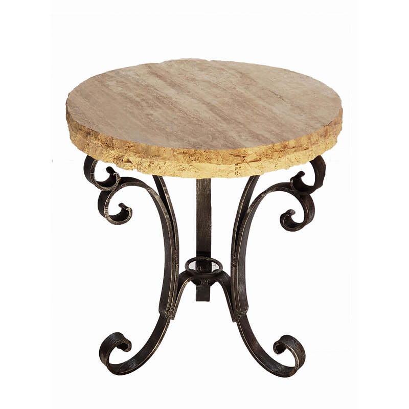 Mexports By Susana Molina Rustic Elegant Foyer Table With Travertine Top With Chisel Edge Wayfair