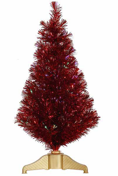 Vickerman 3 Red Hot Artificial Tinsel Christmas Tree With Multi 3 Red Hot Artificial Tinsel Christmas Tree With Multi Lights